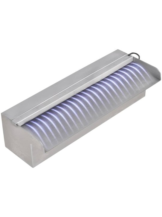 Obdélníková bazénová fontána s LED nerezová ocel 30 cm