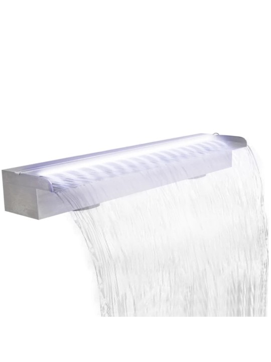Obdélníková bazénová fontána s LED nerezová ocel 90 cm