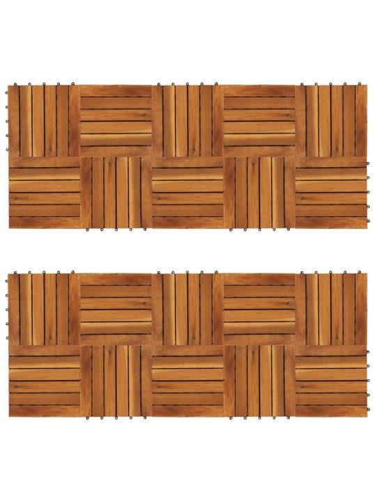 Terasové dlaždice vertikální vzor 30 x 30 cm akácie 20 ks