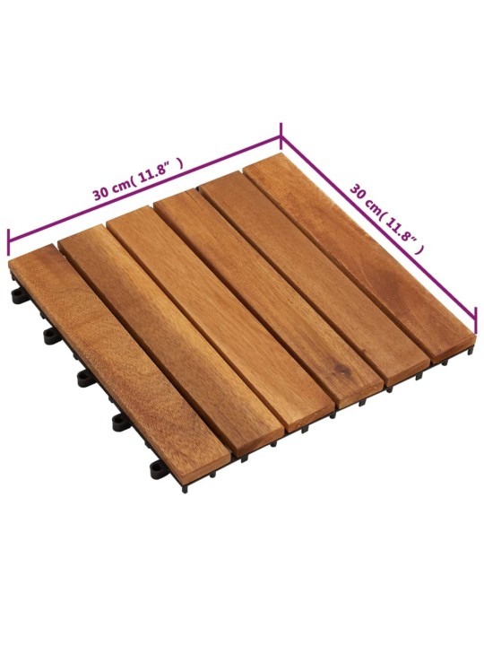Terasové dlaždice vertikální vzor 30 x 30 cm akácie 20 ks