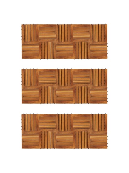 30 ks akáciové terasové dlaždice 30 x 30 cm vertikální vzor