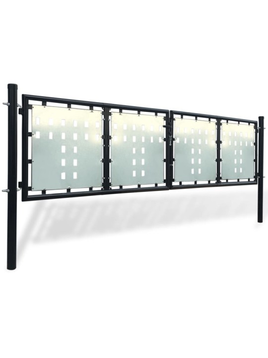 Černá jednokřídlá plotová brána 300 x 125 cm