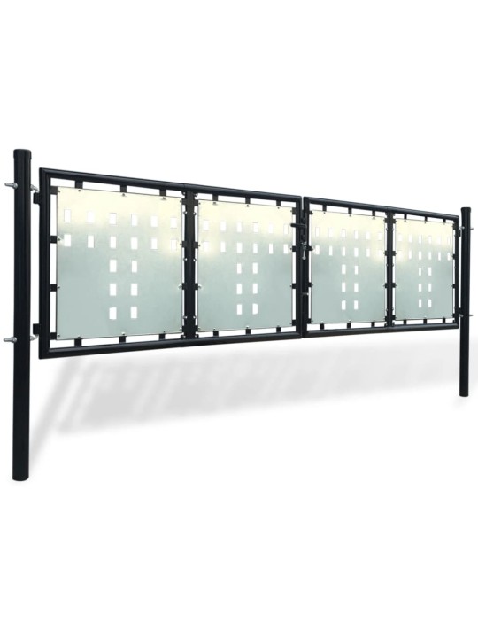 Černá jednokřídlá plotová brána 300 x 150 cm