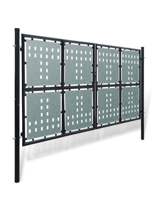 Černá jednokřídlá plotová brána 300 x 250 cm