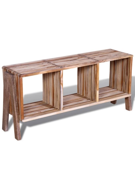 TV stolek se 3 policemi, stohovatelný, recyklovaný teak