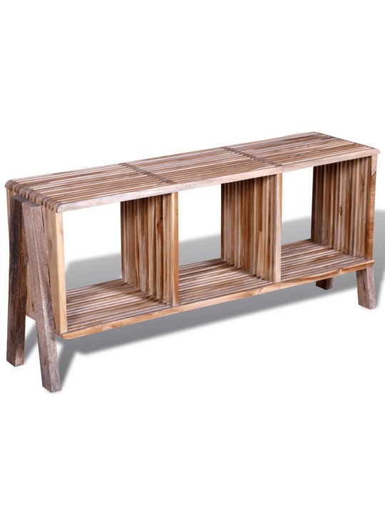 TV stolek se 3 policemi, stohovatelný, recyklovaný teak