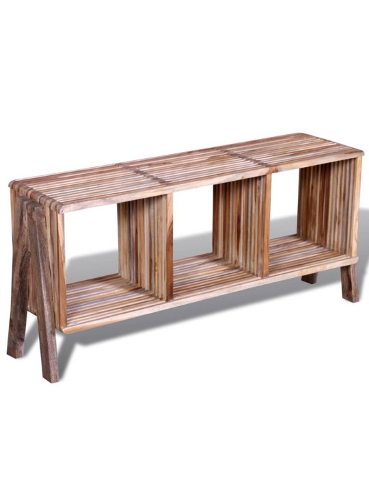 TV stolek se 3 policemi, stohovatelný, recyklovaný teak