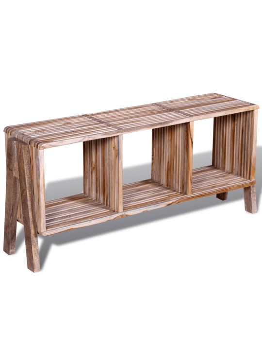 TV stolek se 3 policemi, stohovatelný, recyklovaný teak