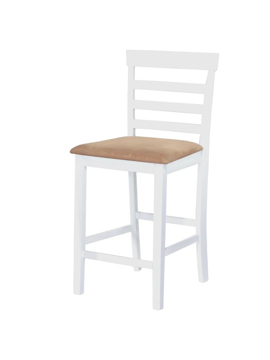 Bílý dřevěný barový stůl a 4 barové židle, set