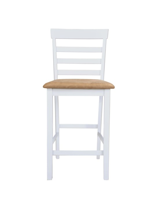Bílý dřevěný barový stůl a 4 barové židle, set