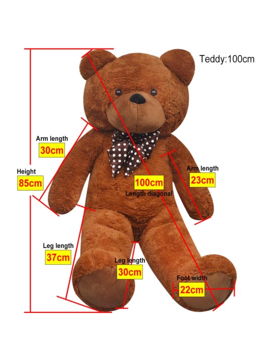 Xxl měkký plyšový medvídek na hraní hnědý 85 cm