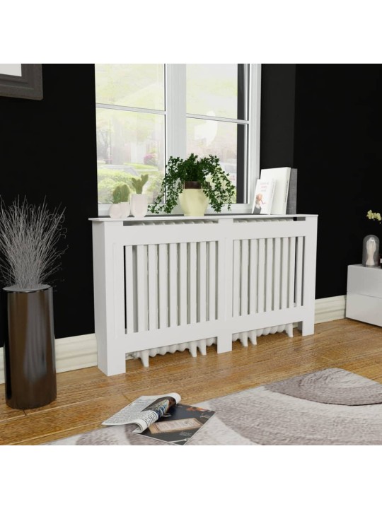 Bílý kryt z MDF na radiátor, 152 cm
