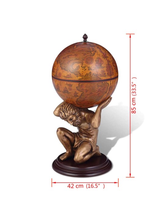 Glóbusový bar stojan na víno design Atlas 42 x 42 x 85 cm