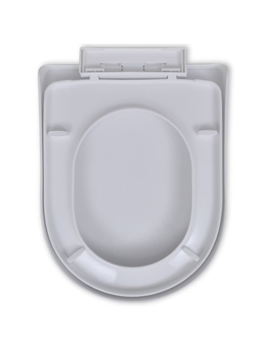 Bílé WC sedátko s pomalým sklápěním čtvercové