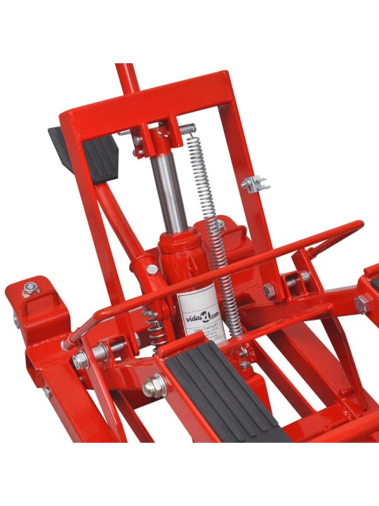 Hydraulický zvedák na motorku / čtyřkolku, 680 kg, červený