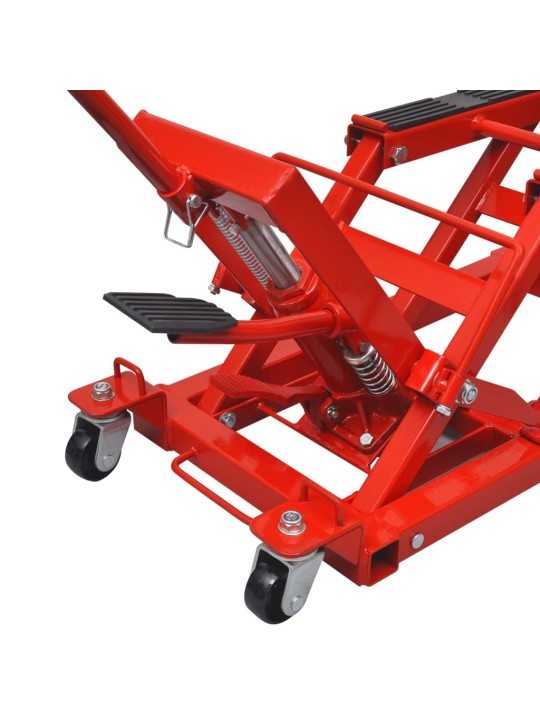 Hydraulický zvedák na motorku / čtyřkolku, 680 kg, červený
