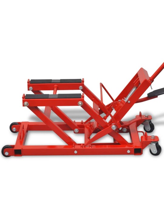 Hydraulický zvedák na motorku / čtyřkolku, 680 kg, červený