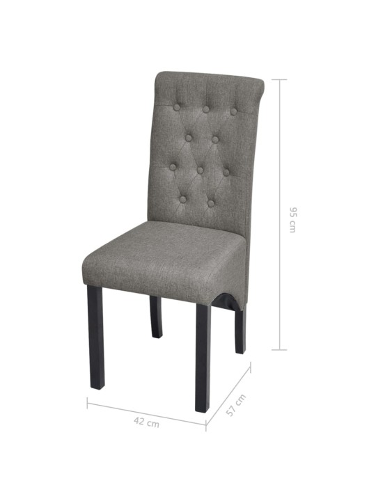 Jídelní židle 2 ks světle šedé textil