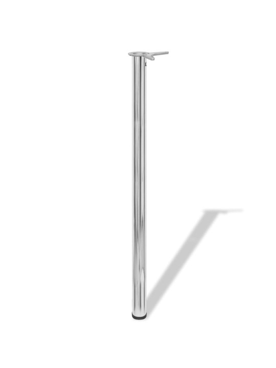 4 výškově nastavitelné stolové nohy chrom 1100 mm