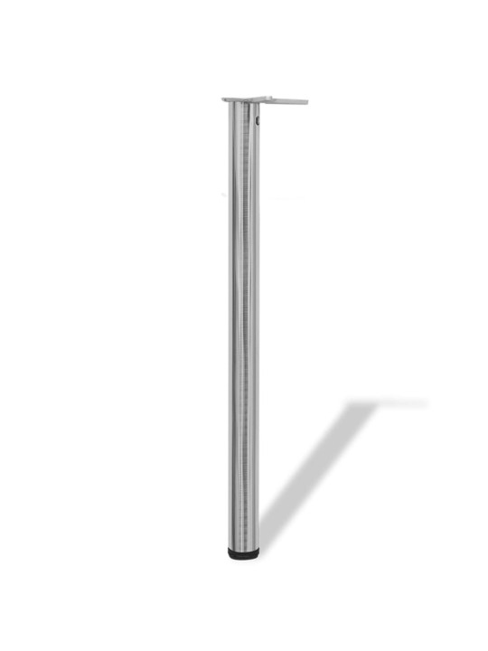 4 stolové nohy s nastavitelnou výškou, broušený nikl, 870 mm