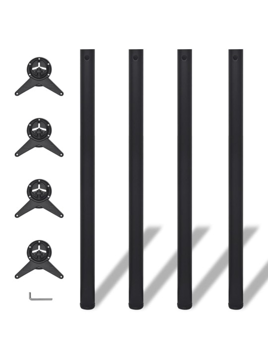 4 výškově nastavitelné stolové nohy 1100 mm černé