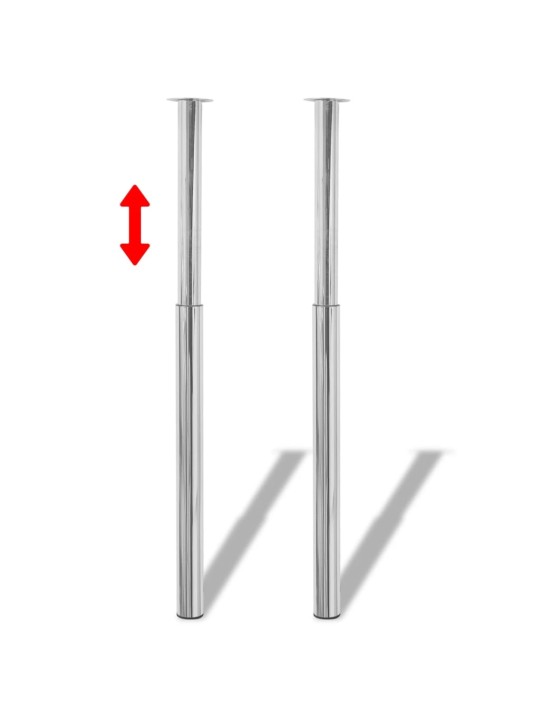 2 teleskopické stolové nohy chromované 710 mm - 1100 mm