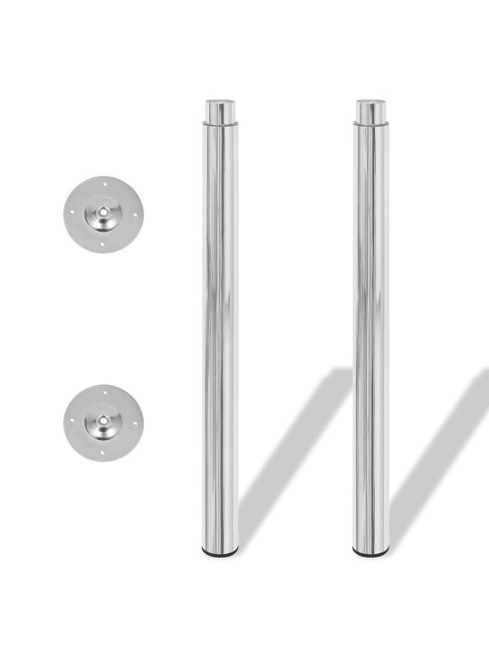 2 teleskopické stolové nohy chromované 710 mm - 1100 mm