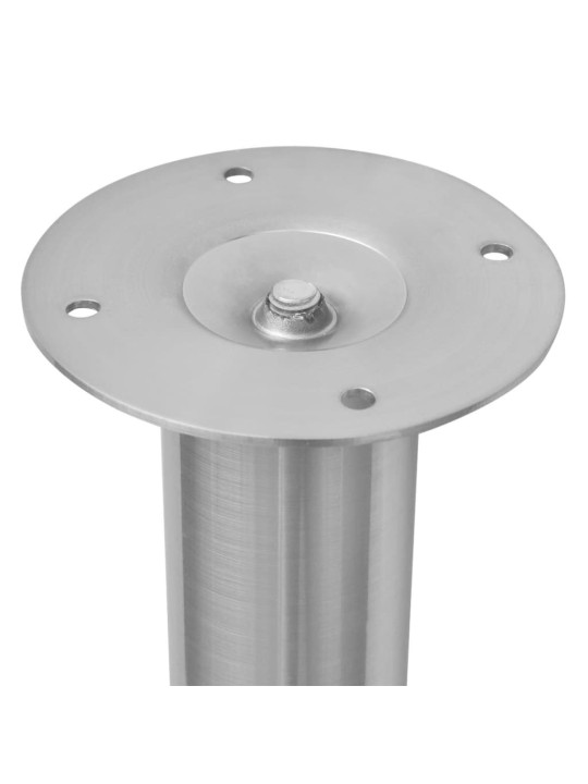 2 teleskopické stolové nohy z broušeného niklu 710 mm - 1100 mm