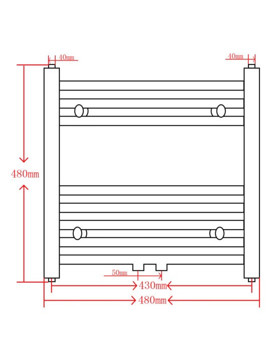 Šedý žebříkový radiátor obloukový ústřední topení 480 x 480 mm