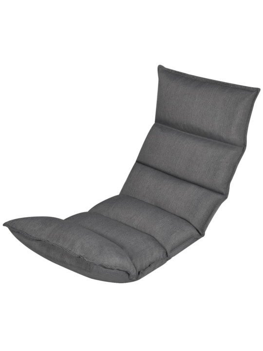 Skládací lenoška na podlahu šedá textil