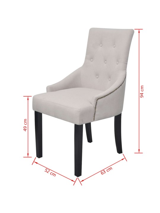 Jídelní židle 2 ks krémově šedé textil