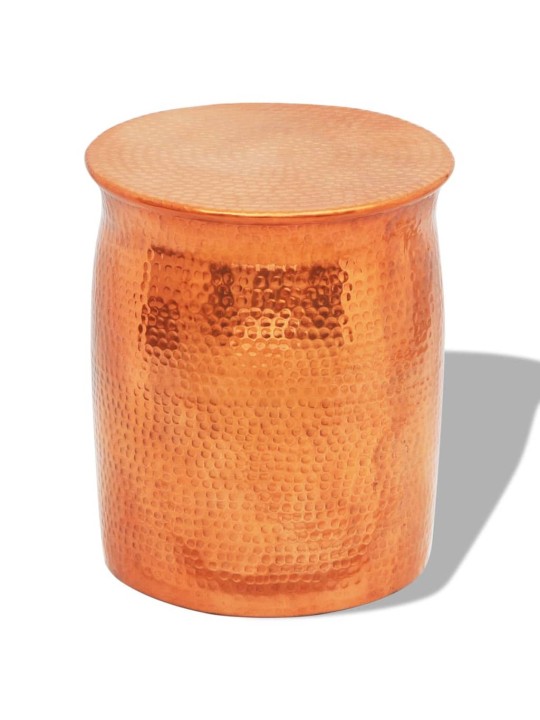 Tepaná hliníková stolička / odkládací stolek barva mědi/mosazi