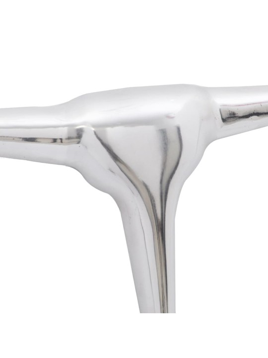Nástěnná hliníková býčí hlava, dekorace, stříbrná barva 72 cm