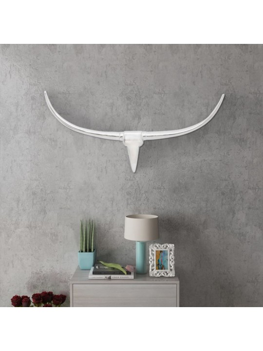Nástěnná hliníková býčí hlava, dekorace, stříbrná barva 96 cm