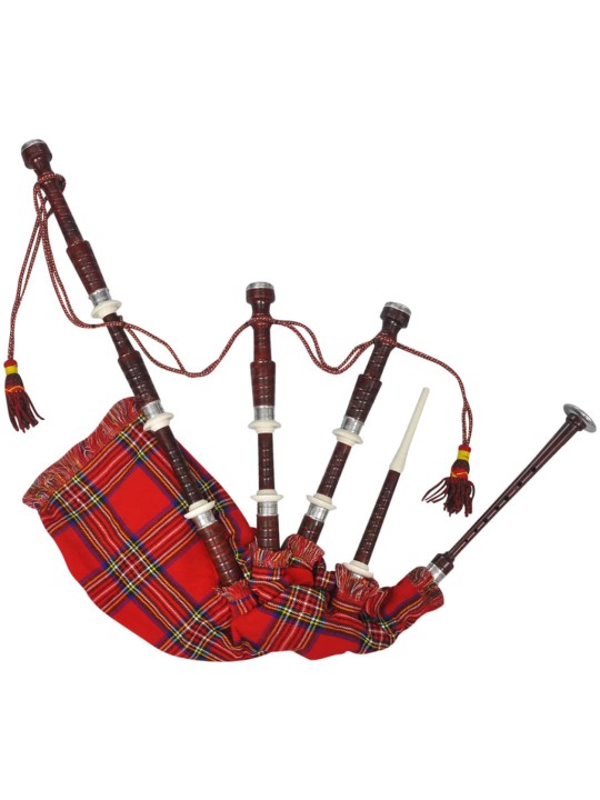 Skotské dudy horalské červený Royal Steward tartan