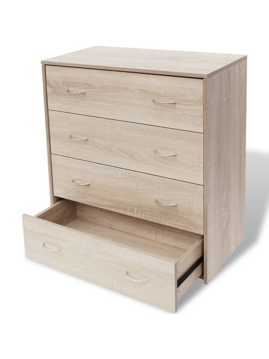 Příborník se 4 zásuvkami 60 x 30,5 x 71 cm barva dub