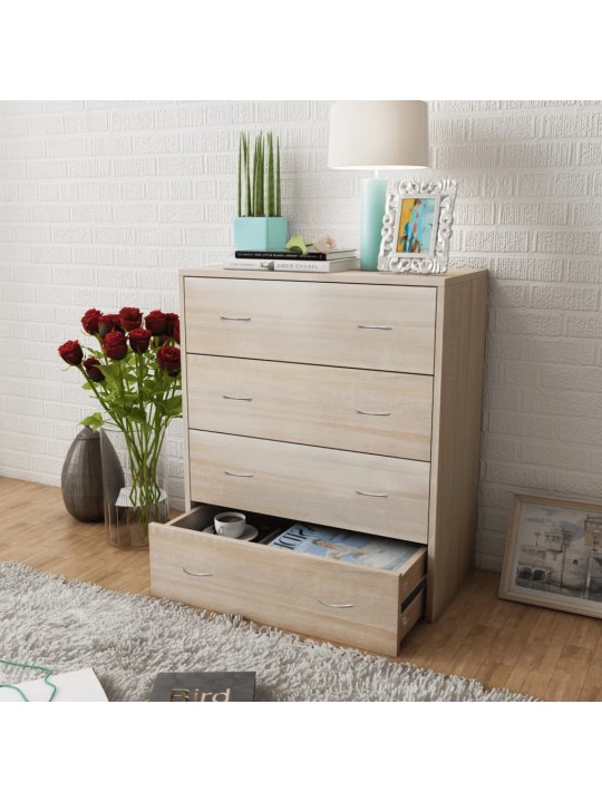 Příborník se 4 zásuvkami 60 x 30,5 x 71 cm barva dub