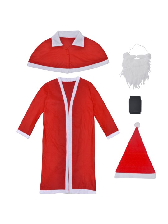 Santa Claus vánoční kostým s dlouhým kabátem, sada