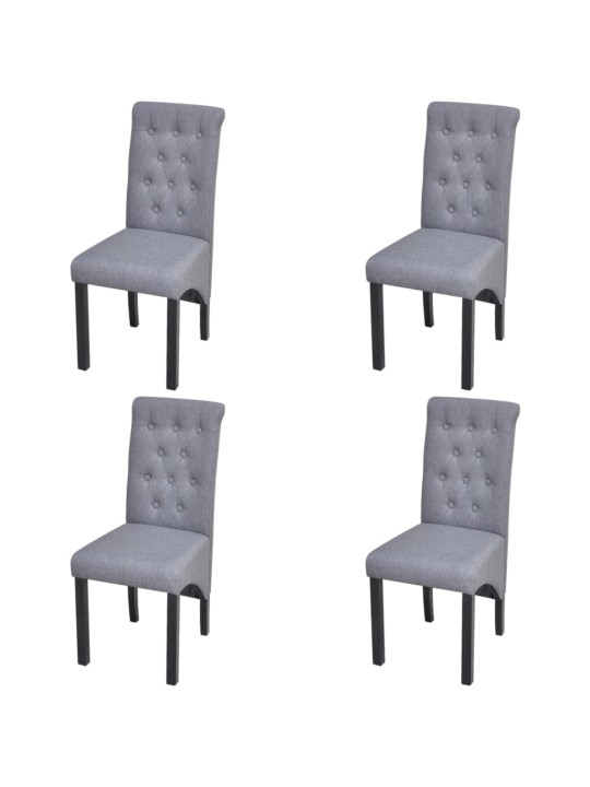 Jídelní židle 4 ks světle šedé textil
