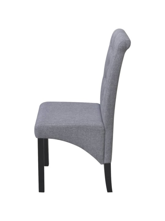 Jídelní židle 4 ks světle šedé textil