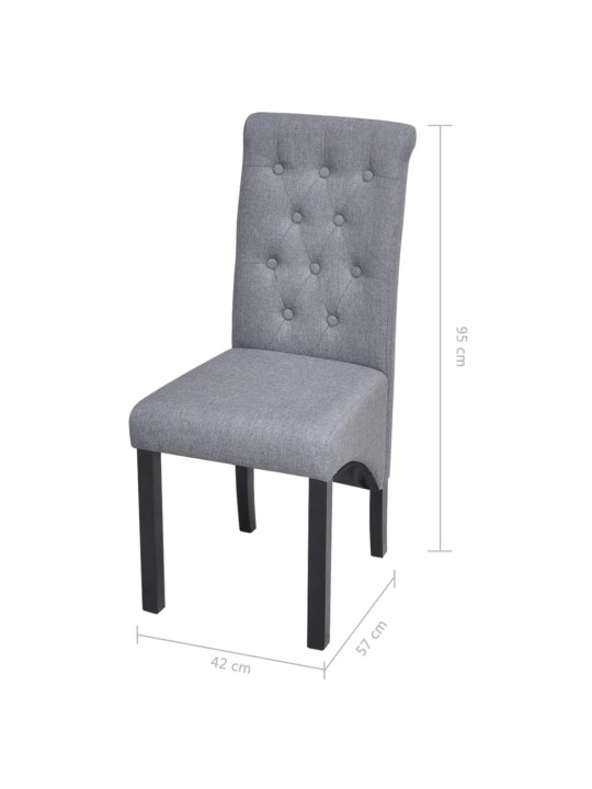 Jídelní židle 4 ks světle šedé textil