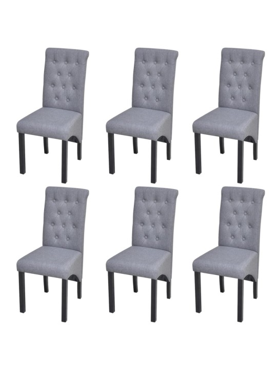 Jídelní židle 6 ks světle šedé textil