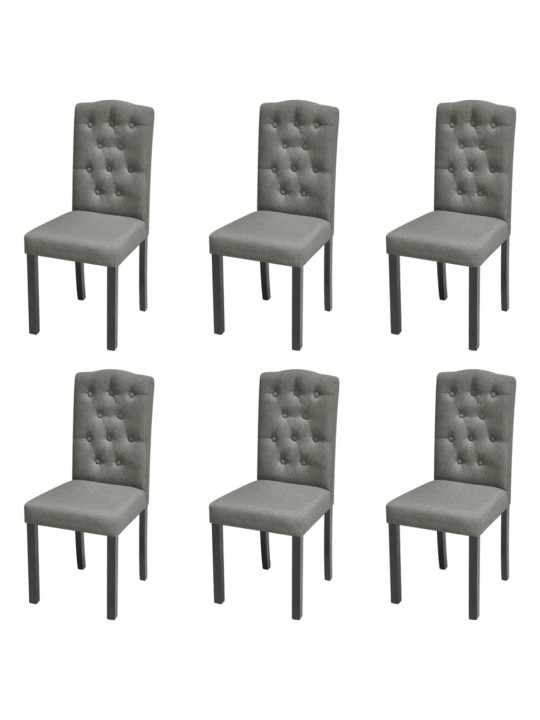 Jídelní židle 6 ks šedé textil