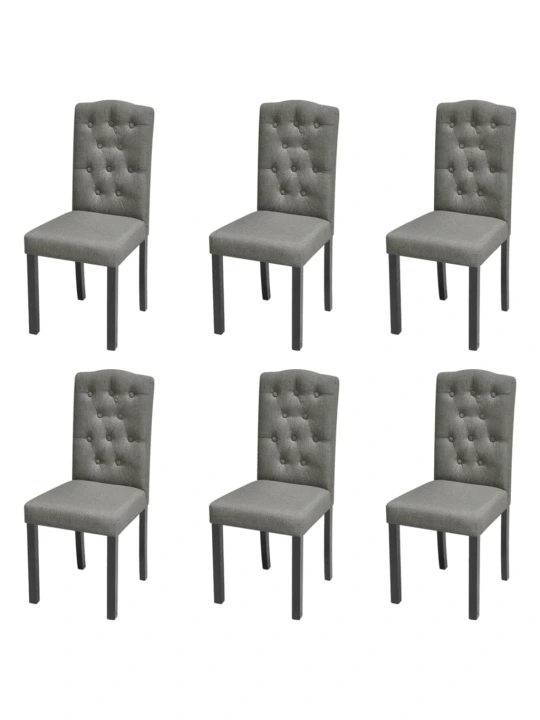 Jídelní židle 6 ks šedé textil