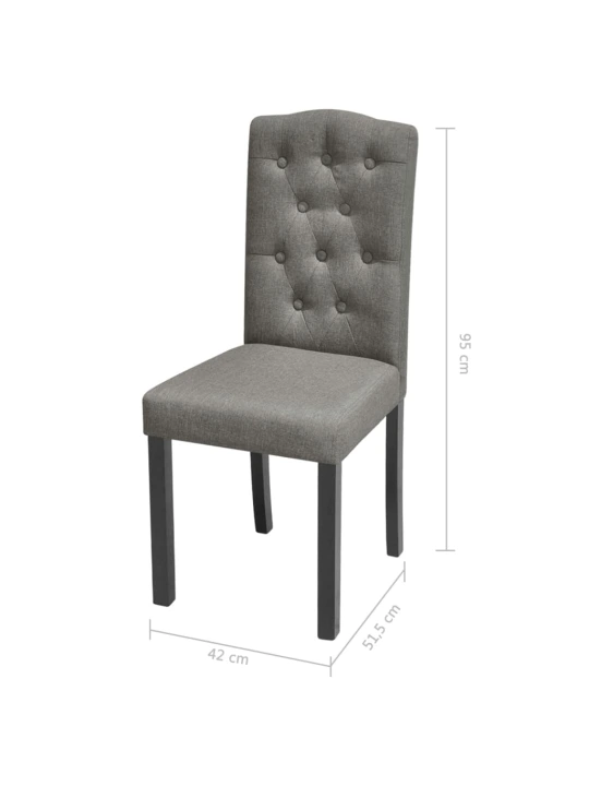 Jídelní židle 6 ks šedé textil