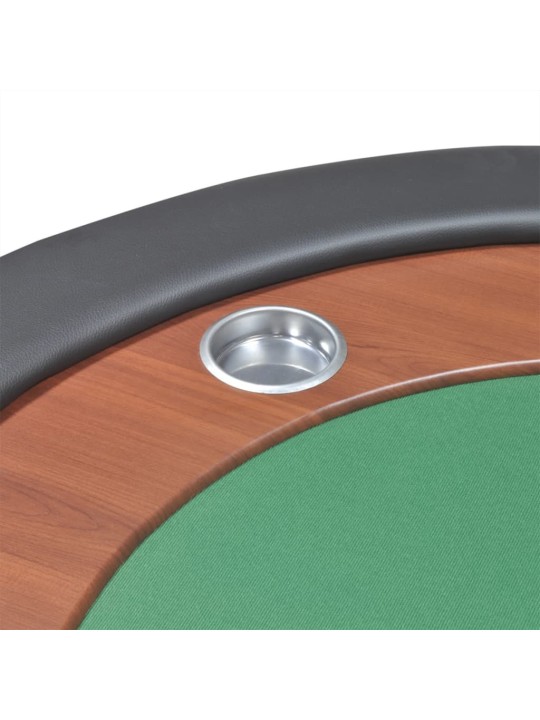 Pokerový stůl pro 10 hráčů, zóna pro dealera + držák na žetony, zelený