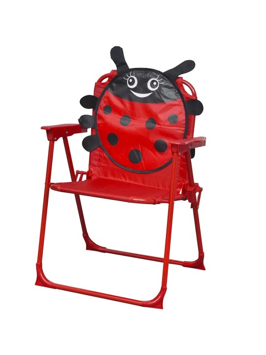 3dílný dětský zahradní bistro set se slunečníkem červený