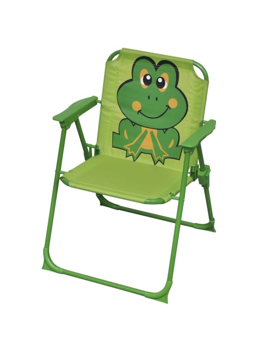 3dílný dětský zahradní bistro set se slunečníkem zelený