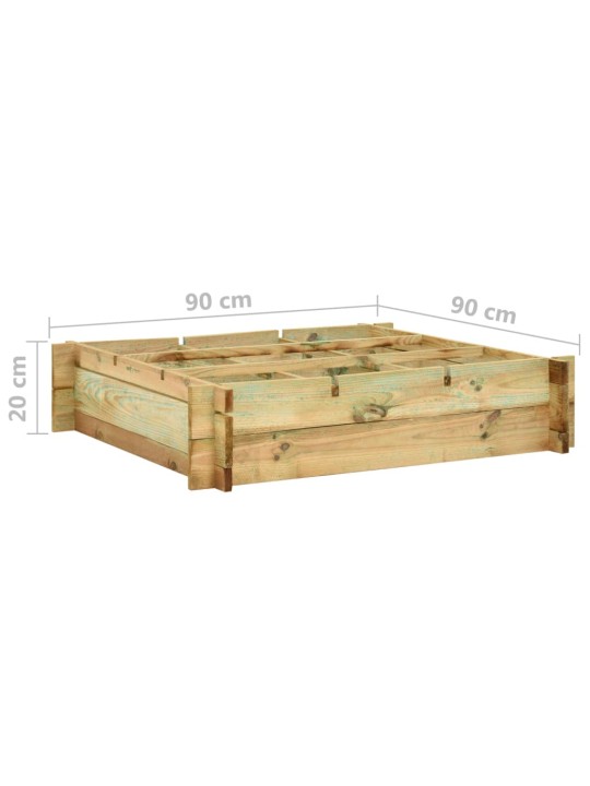 Vyvýšený záhon 90 x 90 x 20 cm impregnované dřevo