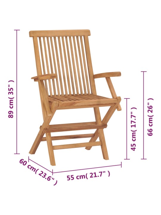 Skládací zahradní židle 2 ks masivní teak